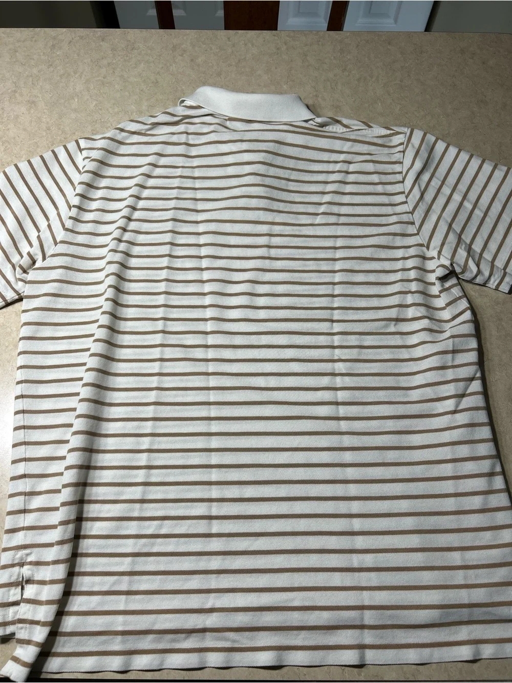 Pair (2) Polo By Ralph Lauren XL Teal And White With Brown Stripes Polos